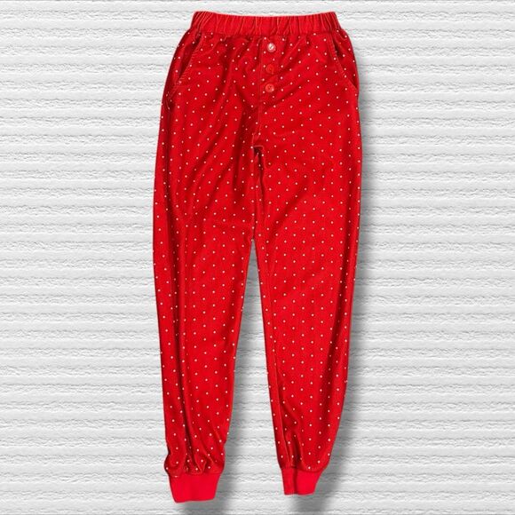 SweetHoney Girls 8 Red Polka Dot Holiday Jogger Pajama Pants - Picture 1 of 4